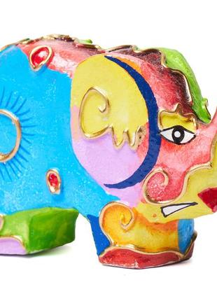 Статуэтка слон деревянный расписной карнавал длина 10см