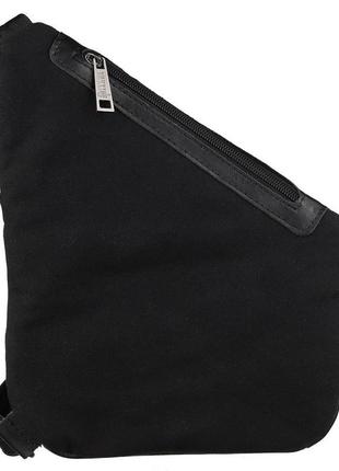 Мужская сумка-слинг через плечо микс канваса и кожи2 фото