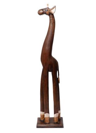 Статуетка жираф дерев'яний коричневий, висота 80 см