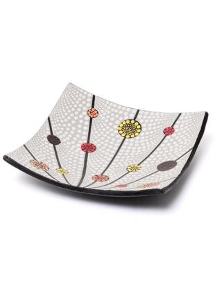 Фруктовница тарелка керамическая квадратная расписная,30см* 30см