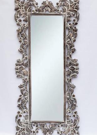 Зеркало настенное прямоугольное в деревянной резной раме адель размеры 170см*80см