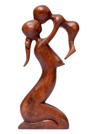 Статуетка мама з дитиною дерево ручна робота 15 см