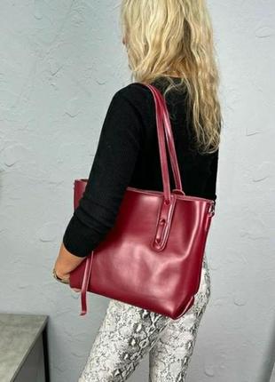 Жіноча шкіряна сумка жіноча шкіряна шопер шкіряний2 фото