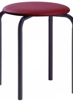 Круглый табурет "софи" от amf art metal furniture , бордовый, мягкий, на металлических ножках