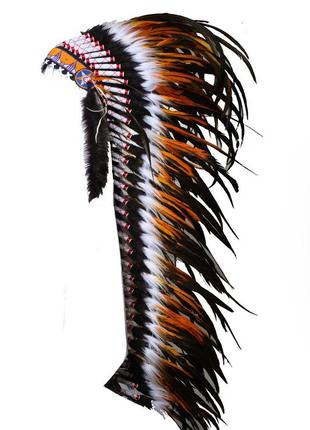 Головной убор индейцев из перьев размер l длина 115см высота 70см1 фото
