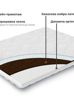 Тонкий матрас-топпер jomi joy cocos - 140х190 см3 фото