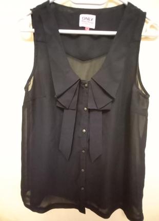 Шикарная черная блуза only р38