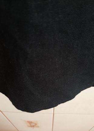 Новое черное натуральное платье с открытыми плечами лен/вискоза7 фото