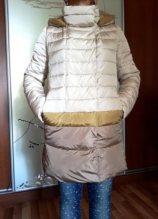 Красивейшая комбинированная теплая куртка-пуховик4 фото