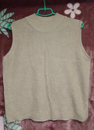 Стильный укороченный свитер, без,рукавка,топ,жилет