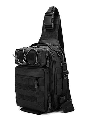 Велика тактична сумка-рюкзак, месенджер, барсетка. чорна.