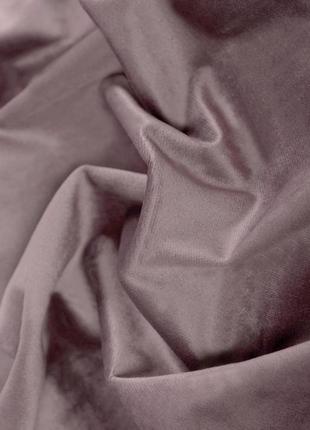 Порт'єрна тканина для штор оксамит рожево-димчастого кольору8 фото