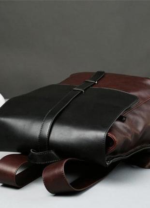 Чоловічий шкіряний коричневий ділової офісний брендовий міський рюкзак портфель ранець сумка для ноутбука6 фото