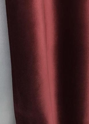 Порт'єрна тканина для штор оксамит темно-бордового кольору7 фото