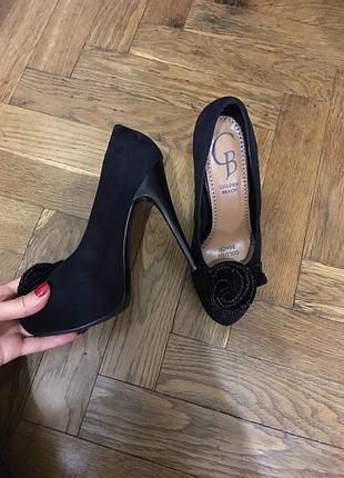 Замшеві темно - сині туфлі