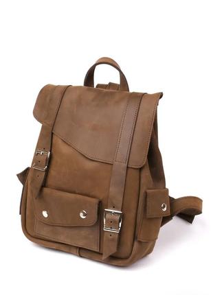 Рюкзак кожаный коричневый4 фото