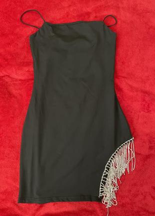 Женское вечернее платье на бретелях-спагетти с открытой спиной2 фото