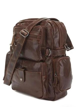 Рюкзак кожаный коричневый3 фото