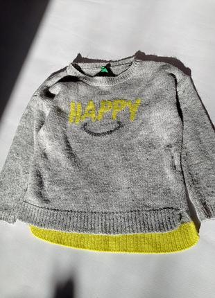Benetton. теплый тонкий свитер на 3-4 года.