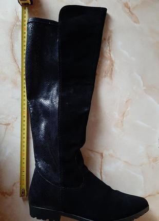 Новые натуральные замшевые высокие демисезонные сапоги-ботфорты tamaris2 фото