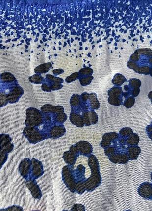 Синий пятнистый шаль палантин шарф платок шифон10 фото