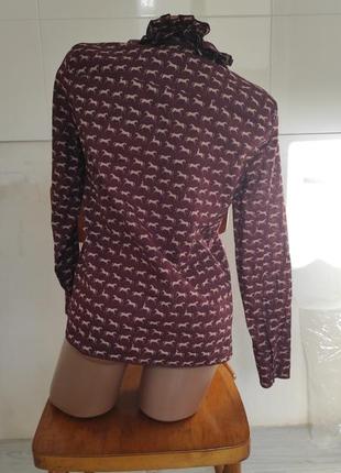 Класная хлопковая блуза с анималистическим принтом5 фото