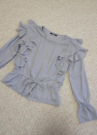 Шифонова блуза з рюшами/воланами