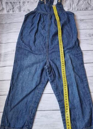Стильный джинсовый синий комбинезон, джинсы на кнопках  для девочки, h&m3 фото