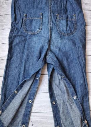 Стильный джинсовый синий комбинезон, джинсы на кнопках  для девочки, h&m5 фото