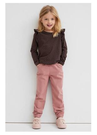 Комплектом реглан, лонгслив і штани джоггеры на дівчаток 110 - 134 р. h&m1 фото