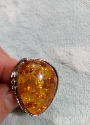 Кільце бурштин 18.5 р 19р