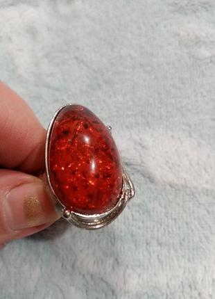 Кольцо янтарь 19.5р 20р