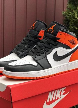 Мужские высокие кожаные кроссовки nike air jordan🆕 найк джордан