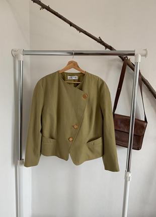 Вінтажний жакет оливкового відтінку jacques vert