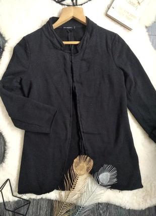 Пиджак черный теплый кардиган terranova удлиненный жакет без застежек черный terranova