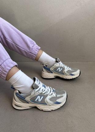 New balance 530 steals blue premium новинка женские серебристые голубые кроссовки беланс весна літо осінь тренд жіночі срібні блакитні кросівки3 фото