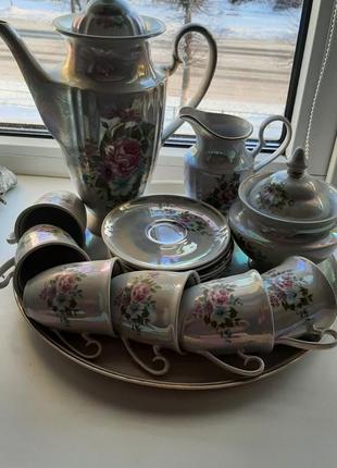 Сервіз кавовий на 6 персон, коростенський фарфор
