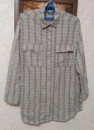 Женская  туника - рубашка  zara  лен+катон