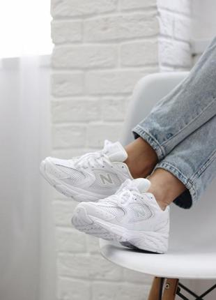 New balance 530 white трендові білі брендові кросівки беланс весна літо осінь жіночі білі класичні стильні кросівки демісезон2 фото