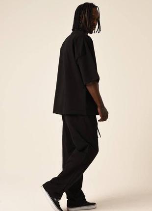Костюм чоловічий штани футболка чорний туреччина / комплект чоловічий тишка штани чорний турречина2 фото