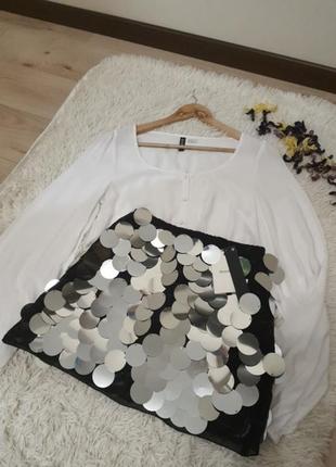 Яркая, модная мини юбка от bershka с крупными паетками5 фото