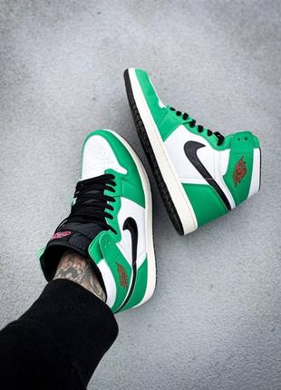 Кросівки nike air jordan 1 high og wmns lucky green8 фото