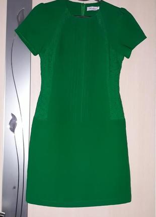 Гарне плаття-міні смарагдове3 фото