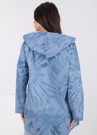 Стильная синяя осенняя весенняя демисезон куртка ветровка оверсайз большой размер батал2 фото