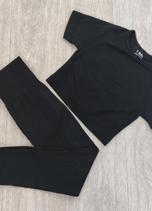 Лосини безшовні і топ чорний