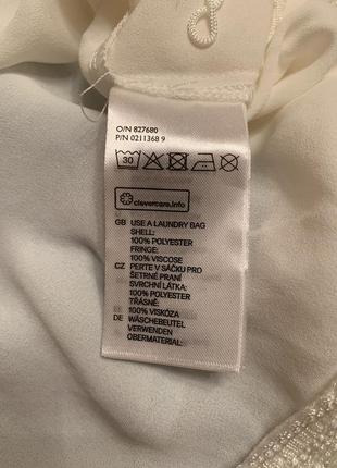 Белая блуза h&m, нити бахрома6 фото