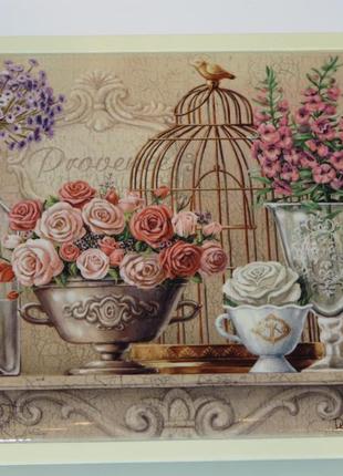 Панно настенное "натюрморт с розами" прованс, 15х15, 16,5х16,5 см