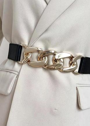 Пояс на талию ремень цепь золотой