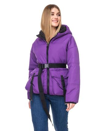 Демисезонная стеганная женская куртка прямого кроя со спущенной линией плеча норма и большие размеры3 фото