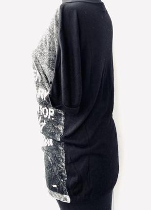 Стильная трикотажная футболка блуза туника в чёрно-белом цвете laura skott.2 фото